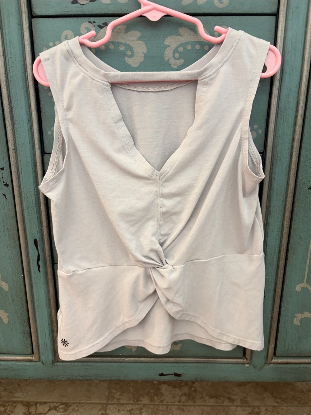 Athleta Girls White Twist-Front V-Neck Tank